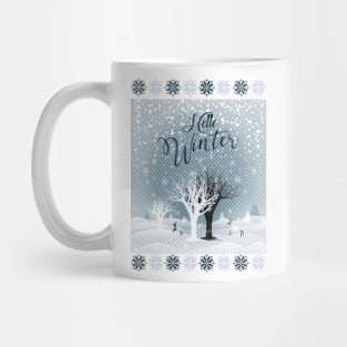 Winter Holiday Fairy Tale Snowy Forest and Reindeer Mug